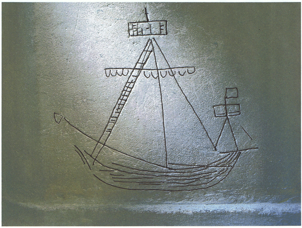 Medieval graffiti from St Nicholas Church, Blakeney.