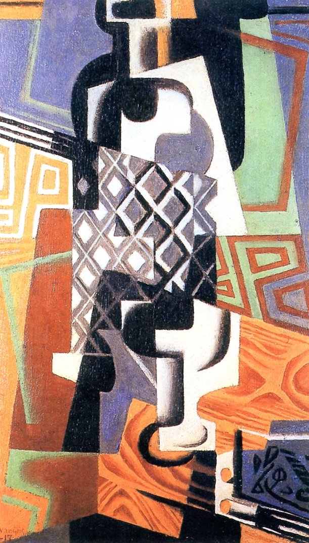 Bottle and Glass by Juan Gris