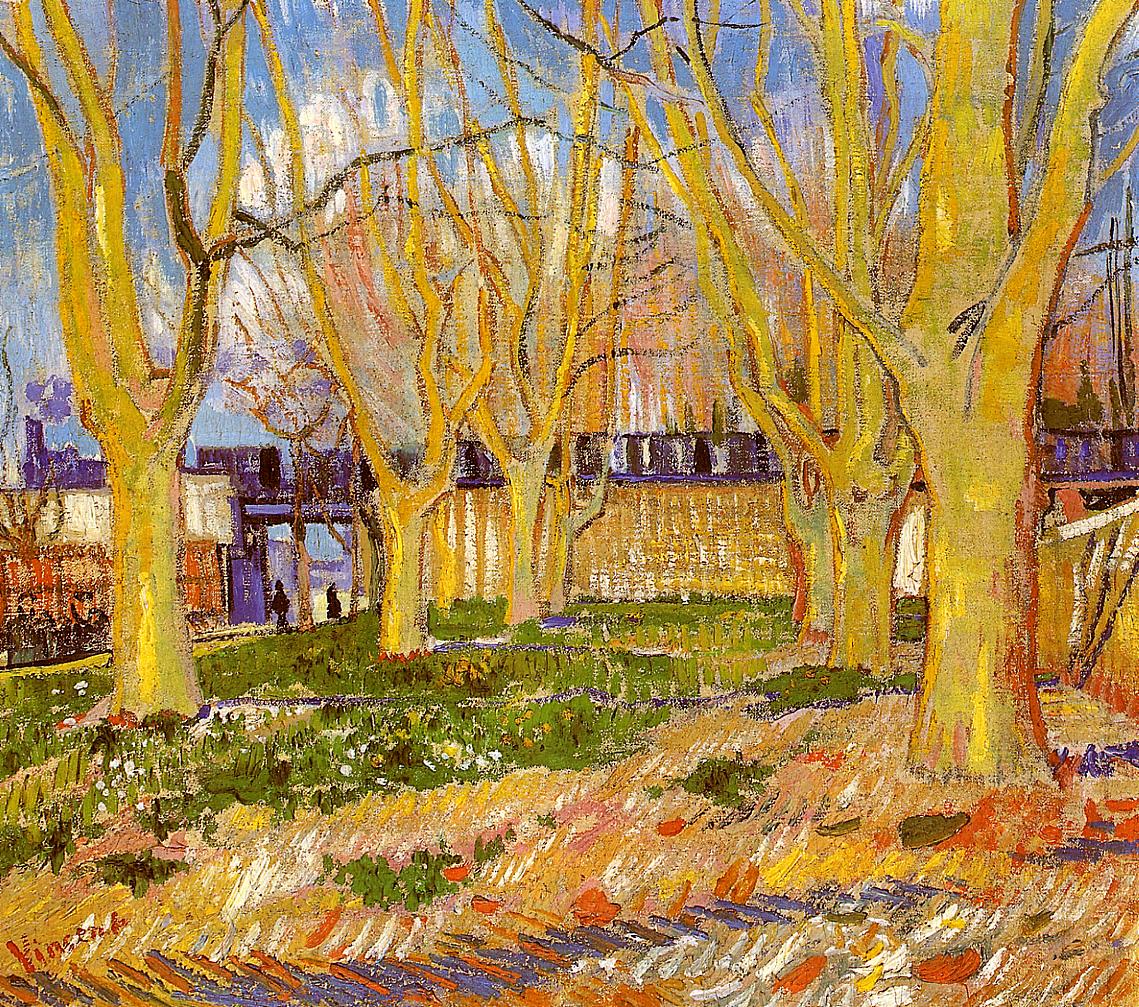 Avenue of Plane Trees Near Arles Station by Van Gogh