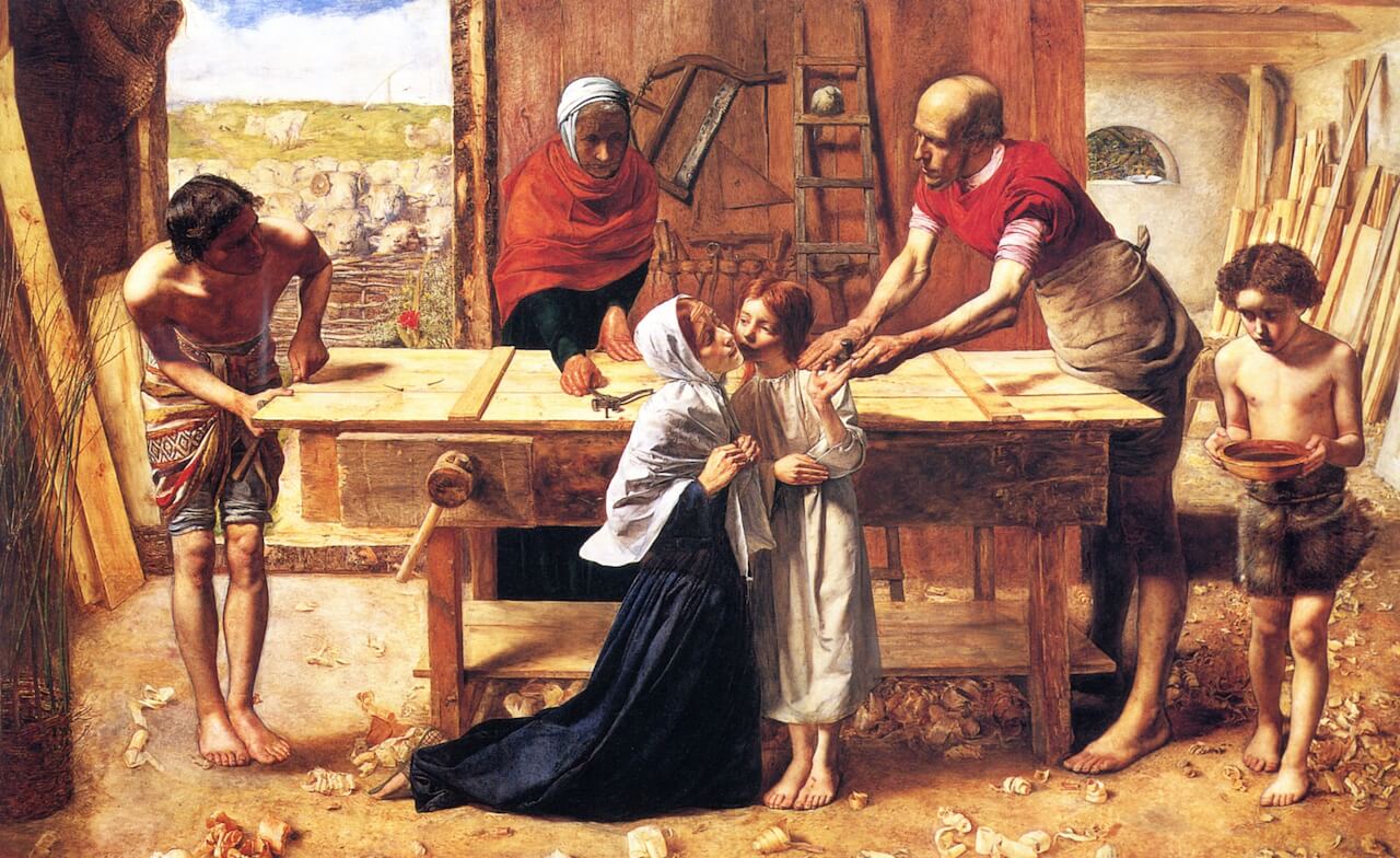 Christ in the House of His Parents by John Everett Millais Pre-Raphaelite Painting