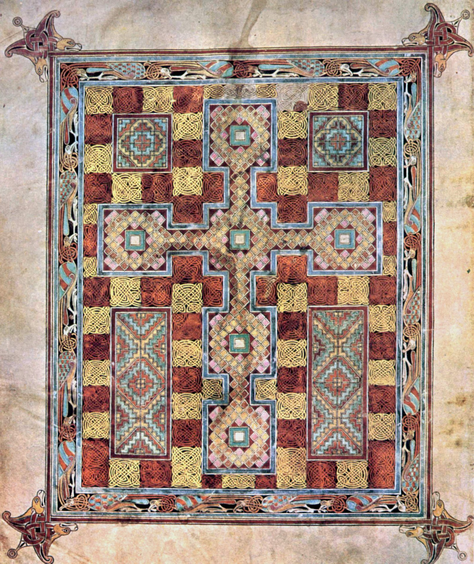 Lindisfarne Gospels carpet page horror vacui