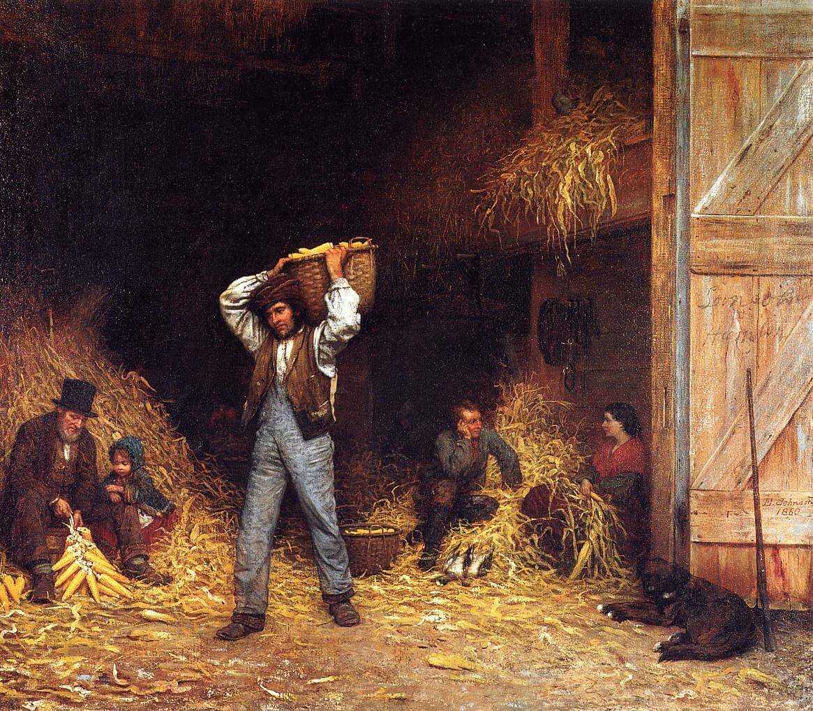 Eastman Johnson Corn Husking what is a genre painting