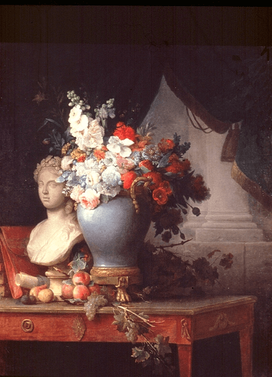 Vase of Flowers with a Bust of Flora by Anne Vallayer-Coster