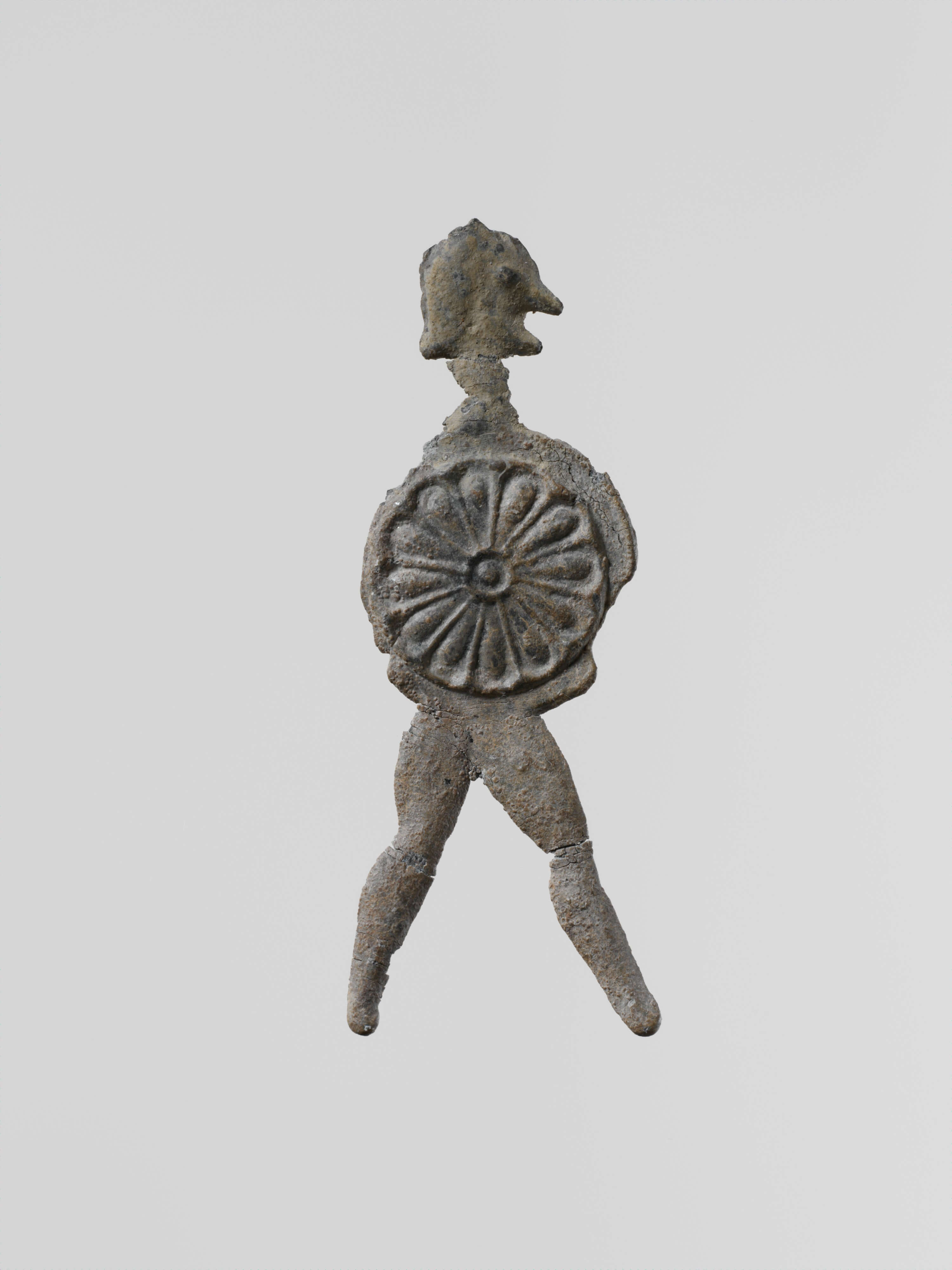 Greek Lead Figure of a Warrior votive