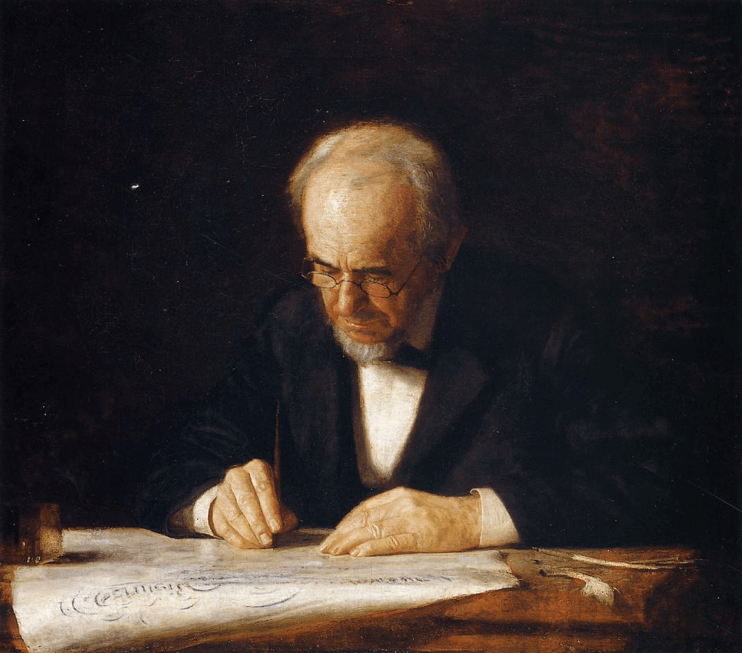 The Writing Master by Thomas Eakins art history exams