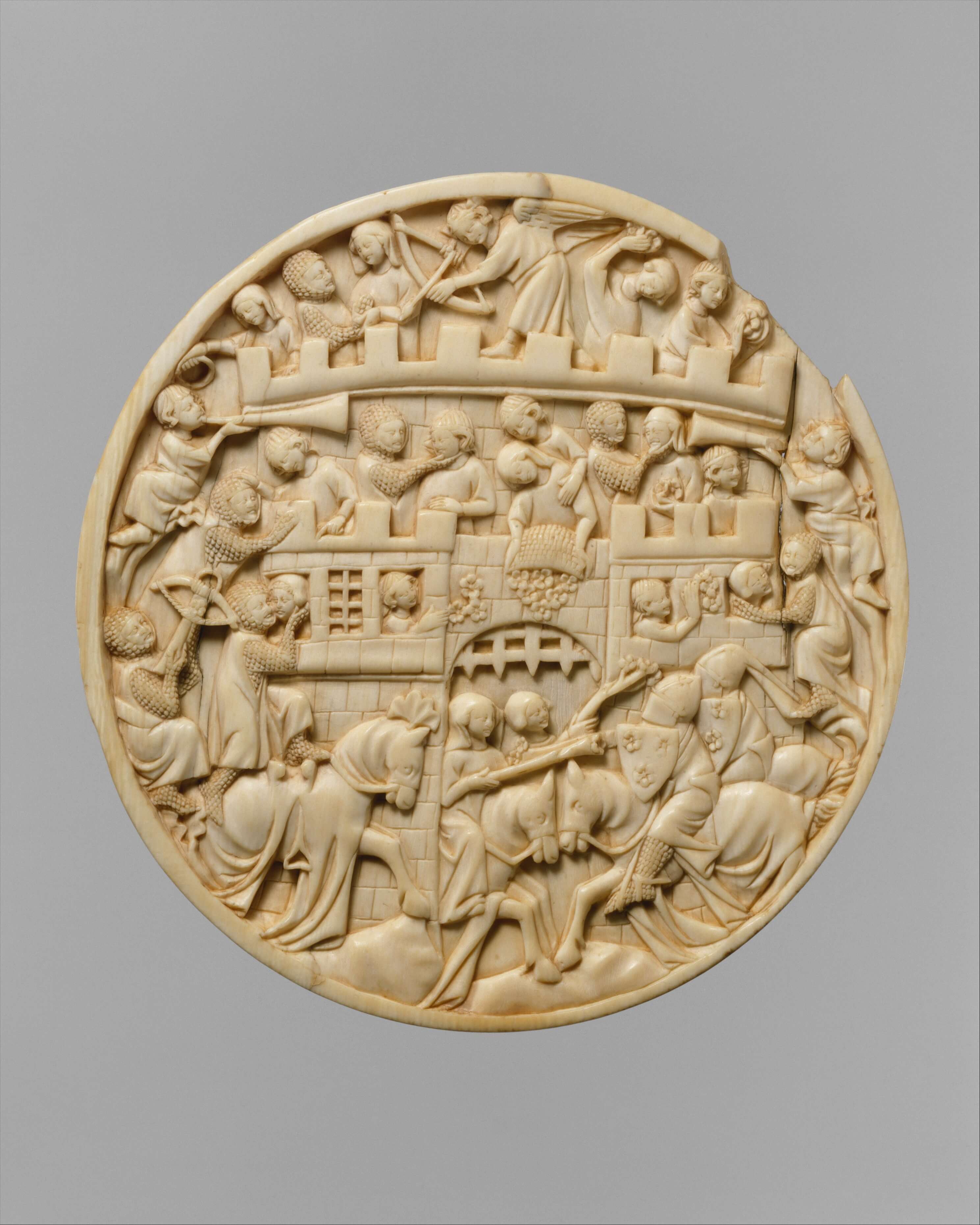 Roundel with Scenes of the Attack on the Castle of Love knights