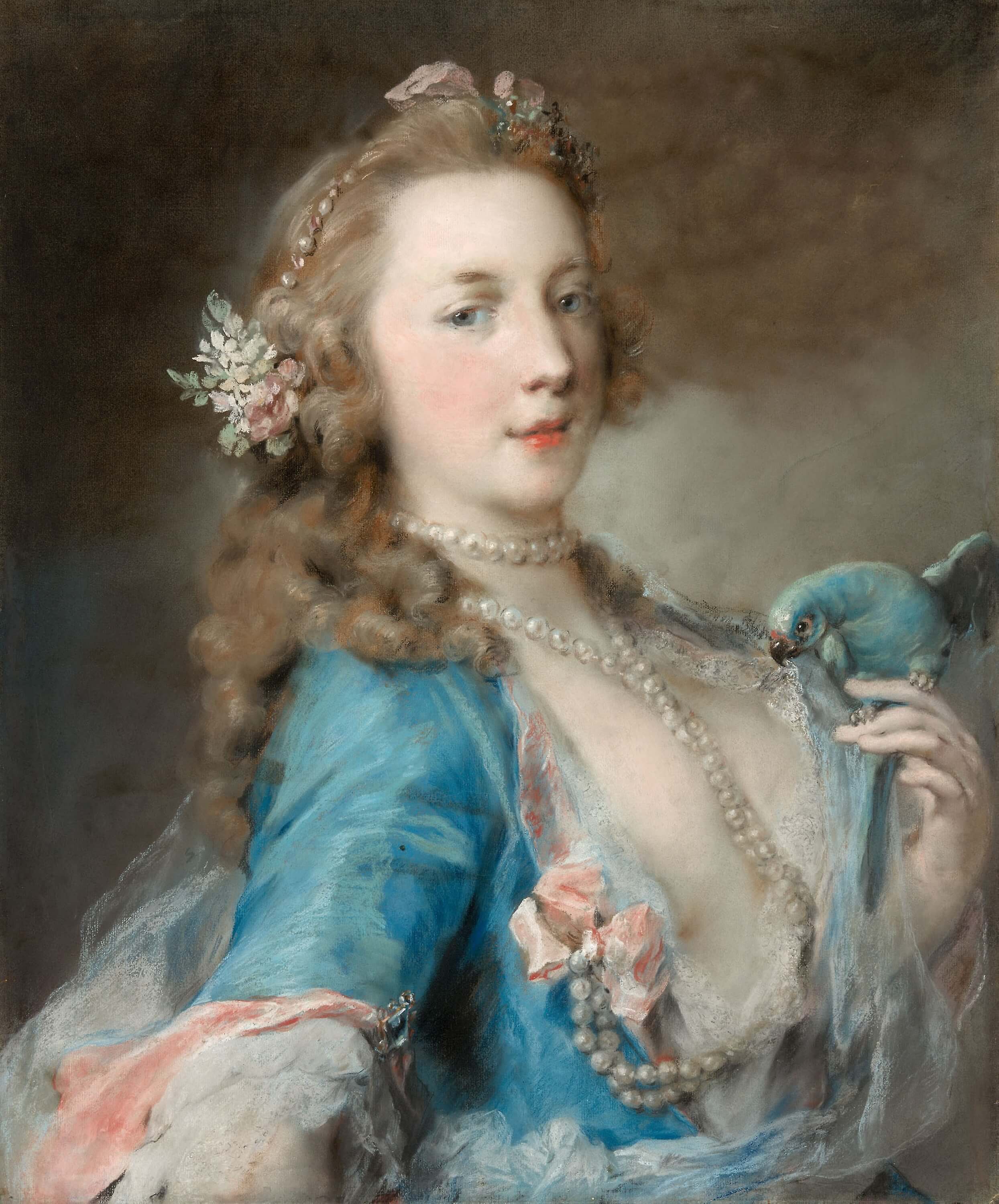 Rosalba Carriera, A Young Lady with a Parrot