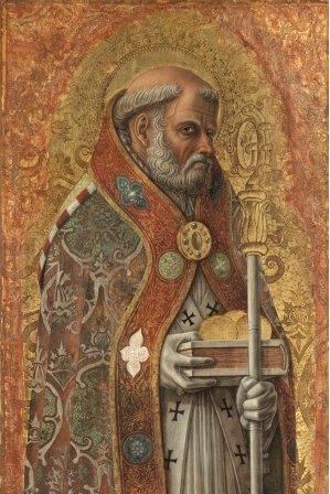 Carlo Crivelli Saint Nicolas detail