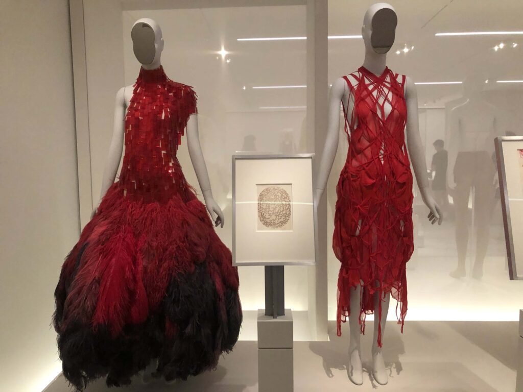 Two red dresses
